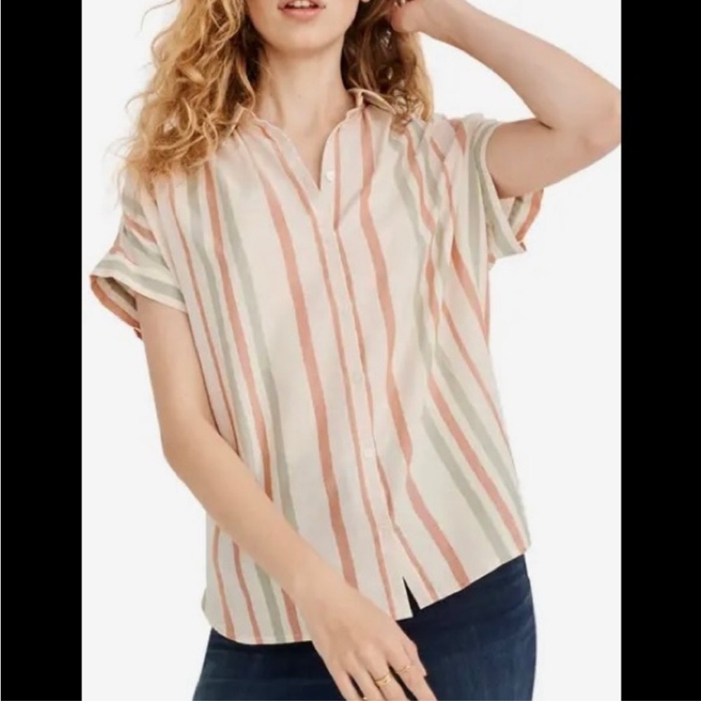 Madewell Central Shirt In Albee Stripe Size Small